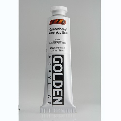 Golden, Heavy Body, Acrylic, Paint, 2oz, Quinacridone Nickel Azo Gold